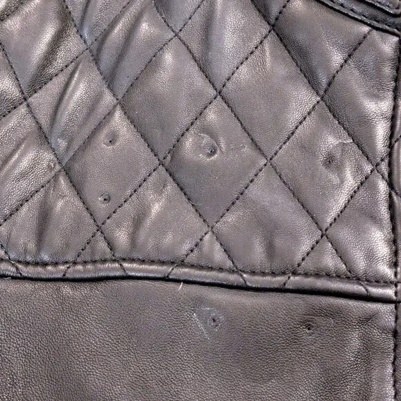 All Saints Zola Black Leather Jacket XXL